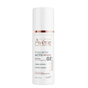 Avène Hyaluron Activ Procedure Lifting Cream Anti-Aging is an intensive anti-ageing moisturiser designed for adults who want to target wrinkles, loss of firmness and reduced radiance. Its concentrated formula combines 0.1% retinal, hyaluronic acid and 2% niacinamide to visibly smooth the skin and improve the appearance of facial contours.