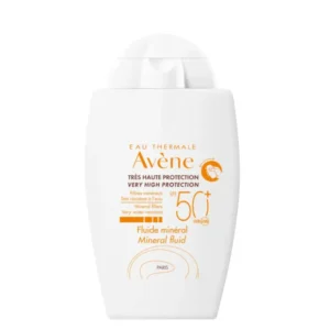 Avène Sun Very High Protection Mineral Fluid SPF50+ offers very high UVB-UVA protection in a lightweight, fluid formula for sensitive, reactive and intolerant skin. Its 100% mineral filter system provides stable sun protection without perfume, while the fluid texture leaves a comfortable matte finish.