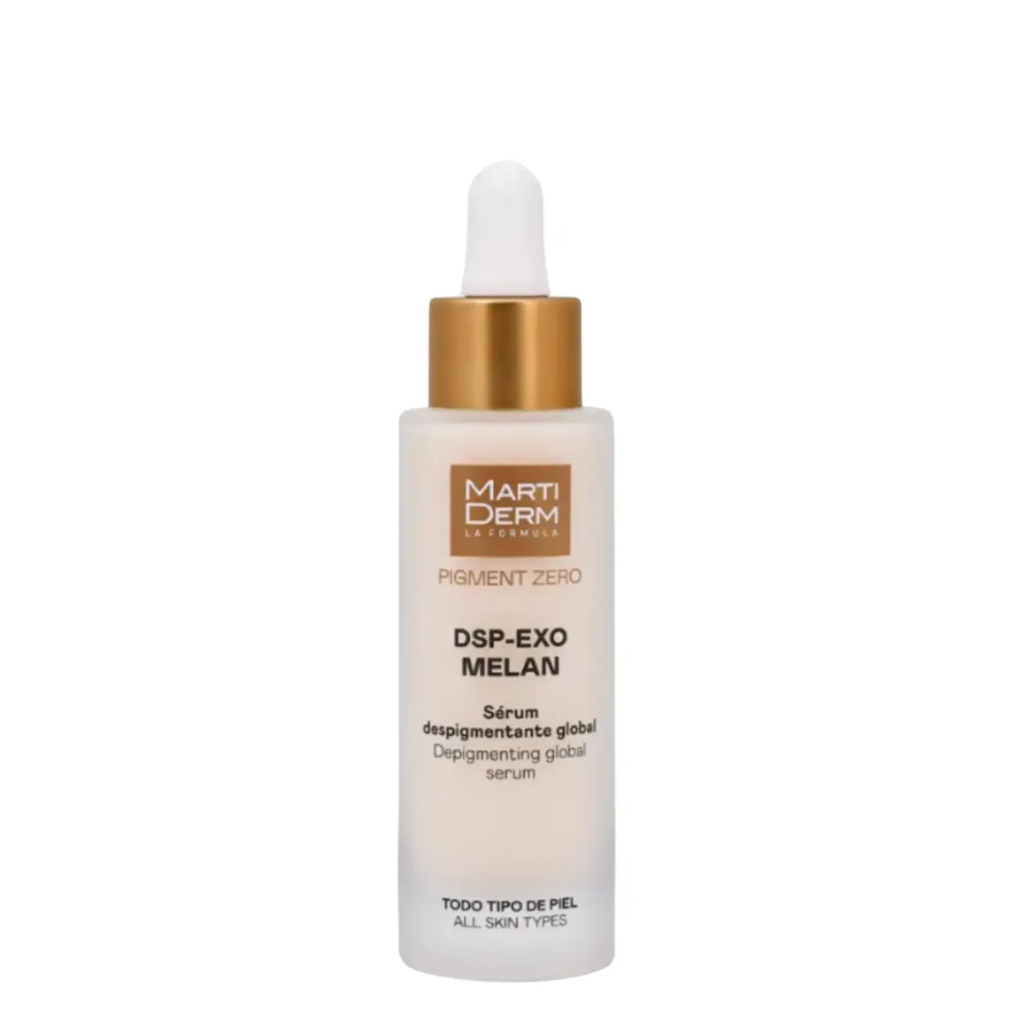 Lyskin-martiderm-pigment-zero-dsp-exo-melan-depigmenting-global-serum-30ml-MAR00020_resultado MartiDerm Pigment Zero DSP-Exo Melan Depigmenting Global Serum targets the appearance of dark spots, hyperpigmentation and uneven skin tone. Its high-performance formula tackles three key stages in the pigmentation process. It helps prevent, delay and reduce the visible appearance of dark spots.