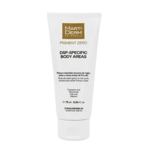 Lyskin-martiderm-pigment-zero-dsp-specific-body-areas-depigmenting-cream-75ml-MAR00026 MartiDerm Pigment Zero DSP-Specific Body Areas Depigmenting Cream is a daily body treatment designed to help reduce the appearance of uneven pigmentation in sensitive friction areas, such as the underarms and bikini line. Its targeted formula combines depigmenting ingredients with moisturising and barrier-supporting actives to promote a more even-looking skin tone while maintaining skin comfort.