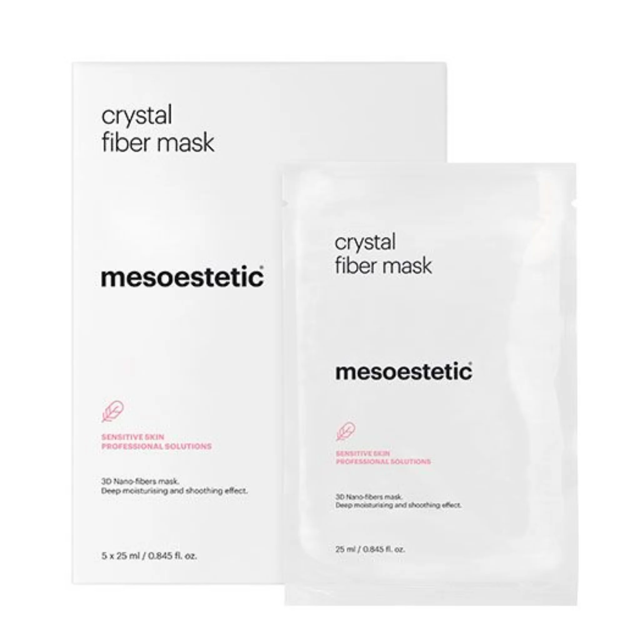 Lyskin-mesoestetic-crystal-fiber-mask (1)_resultado Mesoestetic Crystal Fiber Mask is a professional facial treatment designed to provide intensive hydration while helping soothe and comfort the skin. Made from an innovative 3D crystal fibre, this next-generation mask adapts closely to the contours of the face, creating an occlusive effect that helps improve the delivery and effectiveness of its active ingredients.